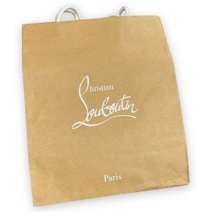 CHRISTIAN LOUBOUTIN Brown Kraft Paper Shopping Bag With Cord Handles